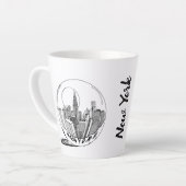 Modernes stilvolles New York Sity in Ball Schwarz- Milchtasse (Linke Ecke)