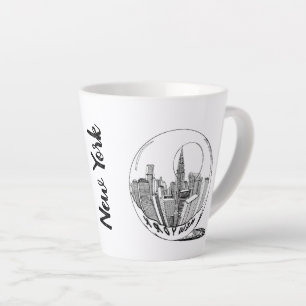 Modernes stilvolles New York Sity in Ball Schwarz- Milchtasse