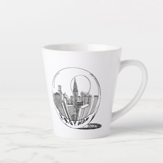 Modernes stilvolles New York Sity in Ball Schwarz- Milchtasse (Rechts)