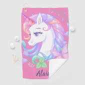 Modernes, stilvolles Niedliches Einhorn Golfhandtuch (Insitu)