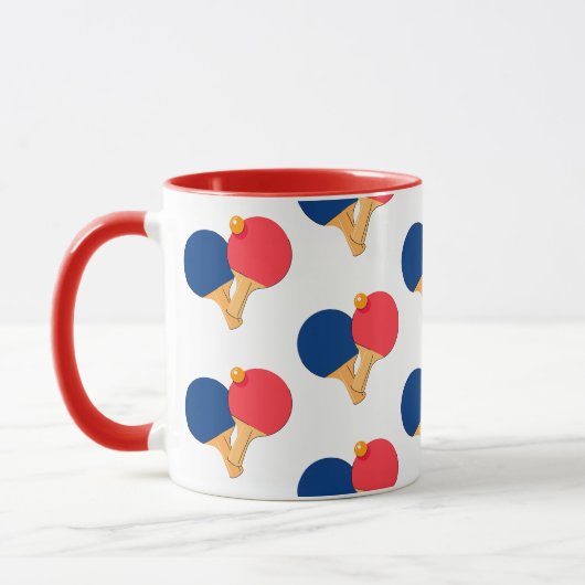 Modernes, stilvolles Paddel mit weißem Hintergrund Tasse (Links)