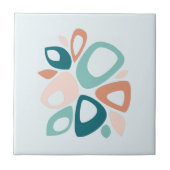 Modernes, stilvolles Peach Aquamarin Lachs Abstrak Fliese (Vorderseite)