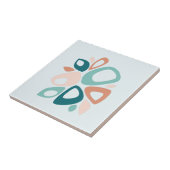 Modernes, stilvolles Peach Aquamarin Lachs Abstrak Fliese (Seite)