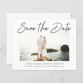 Modernes, stilvolles Pen Script Save the Date (Vorne/Hinten)