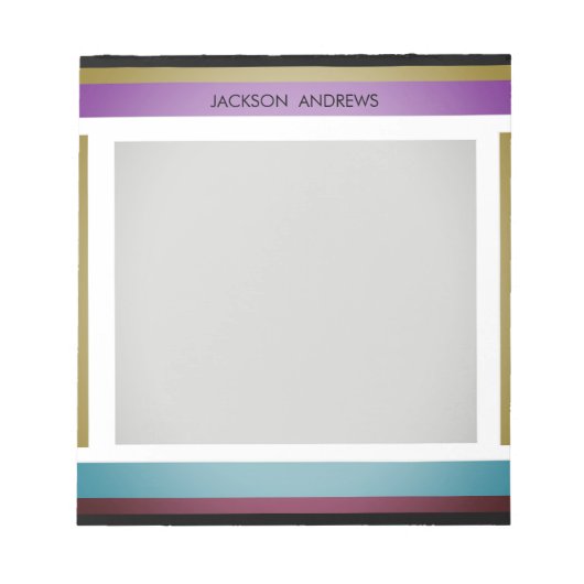 Modernes, stilvolles, Personalisiertes Notizblock (Vorderseite)