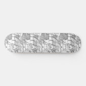 Modernes, stilvolles Princess Castle Black and Whi Skateboard (Horizontal)