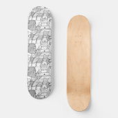 Modernes, stilvolles Princess Castle Black and Whi Skateboard (Vorderseite)