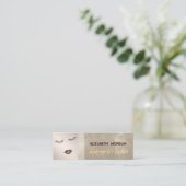 Modernes, stilvolles Profi,Glitzer Lips,Lashes Mini Visitenkarte (Stehend Vorderseite)