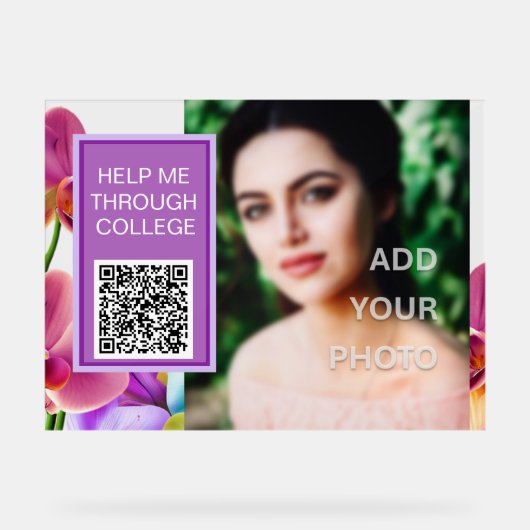 Modernes, stilvolles QR Code Akryllisches Zeichen Acrylschild (Vorderseite)