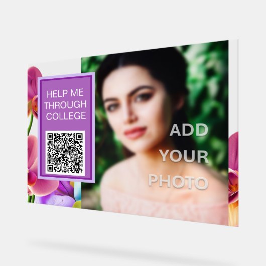 Modernes, stilvolles QR Code Akryllisches Zeichen Acrylschild (Winkel)