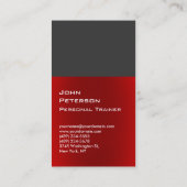 Modernes, stilvolles Red Gray Fitness Centre Sport Visitenkarte (Rückseite)