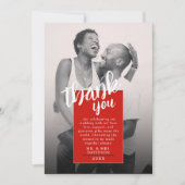 Modernes, stilvolles Red White Foto QR Dankeschön  Save The Date (Vorderseite)