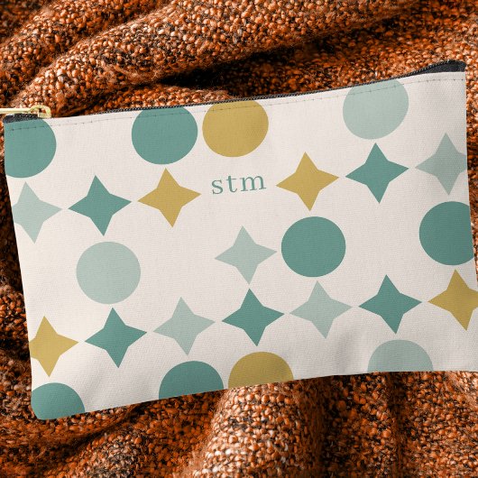 Modernes, stilvolles Retro-Mustermonogramm Zubehörtasche