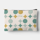 Modernes, stilvolles Retro-Mustermonogramm Zubehörtasche (Vorderseite)