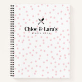 Modernes, stilvolles Rezeptbuch der Blush Polka Do Notizblock (Vorderseite)