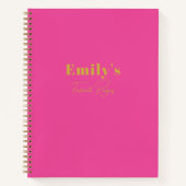 Modernes, stilvolles Rosa Custom Blank Rezept Buch (Vorderseite)