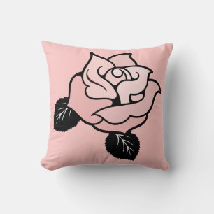 Modernes, stilvolles rosa Rosenkissen Kissen