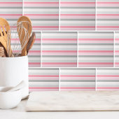 Modernes, stilvolles rosa Streifenmuster Fliese