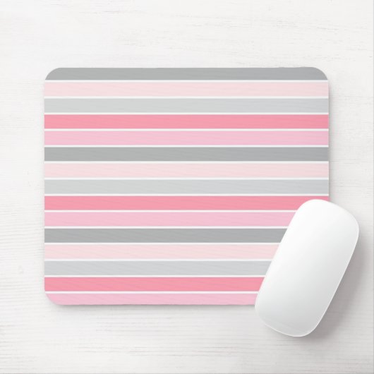 Modernes, stilvolles rosa Streifenmuster Mousepad (Mit Mouse)