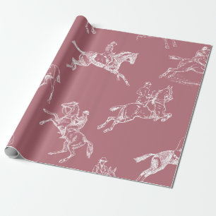 Modernes, stilvolles Rose Gold Horseback Reitstall Geschenkpapier