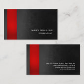 Modernes, stilvolles Rot Gray Muster Modernes Eleg Visitenkarte (Vorne/Hinten)