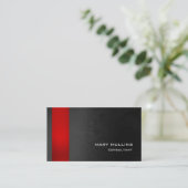 Modernes, stilvolles Rot Gray Muster Modernes Eleg Visitenkarte (Stehend Vorderseite)