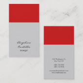 Modernes, stilvolles Rotes Streifen hellgraues Gel Visitenkarte (Vorne/Hinten)