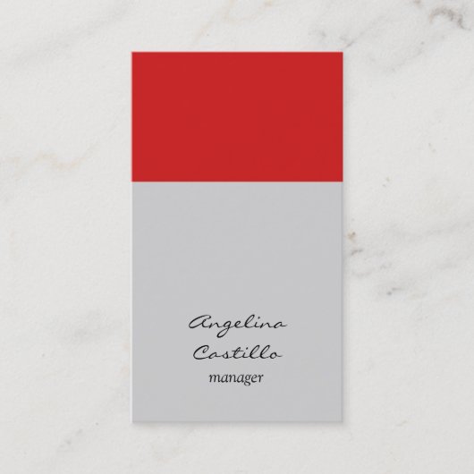 Modernes, stilvolles Rotes Streifen hellgraues Gel Visitenkarte (Vorderseite)