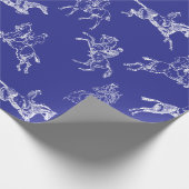 Modernes stilvolles Royal Blue Horseback Reitstall Geschenkpapier (Ecke)