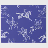 Modernes stilvolles Royal Blue Horseback Reitstall Geschenkpapier (Flach)