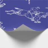 Modernes stilvolles Royal Blue Horseback Reitstall Geschenkpapier (Ecke)