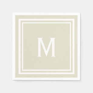 Modernes, stilvolles Sandy Beige Custom Monogram Serviette