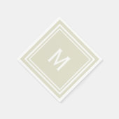 Modernes, stilvolles Sandy Beige Custom Monogram Serviette (Ecke)