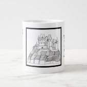 Modernes, stilvolles Schloss Schwarz-Weiß Jumbo-Tasse (Vorderseite)