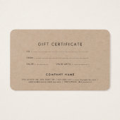 Modernes, stilvolles Schriftart Kraftgeschenkzerti (Rückseite)