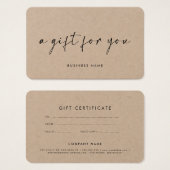 Modernes, stilvolles Schriftart Kraftgeschenkzerti (Vorne & Hinten)