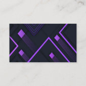 Modernes, stilvolles Schwarz Geometrisches Hinterg Visitenkarte (Rückseite)