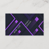 Modernes, stilvolles Schwarz Geometrisches Hinterg Visitenkarte (Vorderseite)