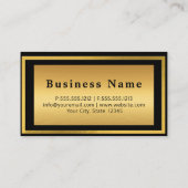 Modernes, stilvolles Schwarz-Gold-beruflich Visitenkarte (Rückseite)