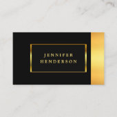 Modernes, stilvolles Schwarz-Gold-beruflich Visitenkarte (Vorderseite)