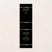 Modernes, stilvolles Schwarz-Gold-beruflich Visitenkarten (Innenseite Aufgefaltet)