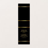 Modernes, stilvolles Schwarz/Gold beruflich Visitenkarten (Innenseite Aufgefaltet)