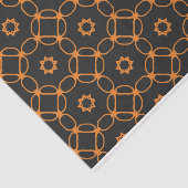 Modernes, stilvolles Schwarz-Orange Geometrisches Seidenpapier (Ausschnitt)
