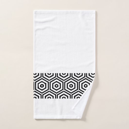 Modernes, stilvolles Schwarz-Weiß-Badezimmer Badhandtuch Set (Handtuch)