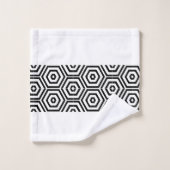 Modernes, stilvolles Schwarz-Weiß-Badezimmer Badhandtuch Set (Waschlappen)