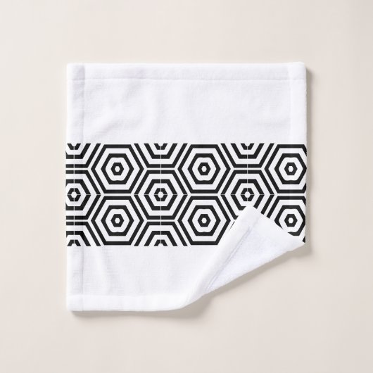 Modernes, stilvolles Schwarz-Weiß-Badezimmer Badhandtuch Set (Waschlappen)