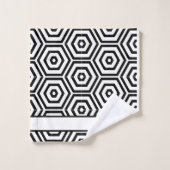 Modernes, stilvolles Schwarz-Weiß Badezimmer geome Badhandtuch Set (Waschlappen)