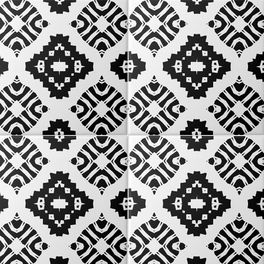 Modernes, stilvolles Schwarz-Weiß-geometrisches De Fliese