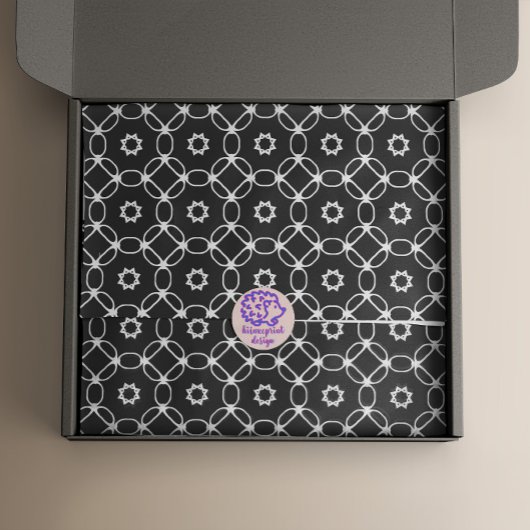 Modernes, stilvolles Schwarz-Weiß-Muster Seidenpapier