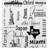 Modernes stilvolles Schwarz-Weiß Paris Texas Frank Duschvorhang (Vorderseite)